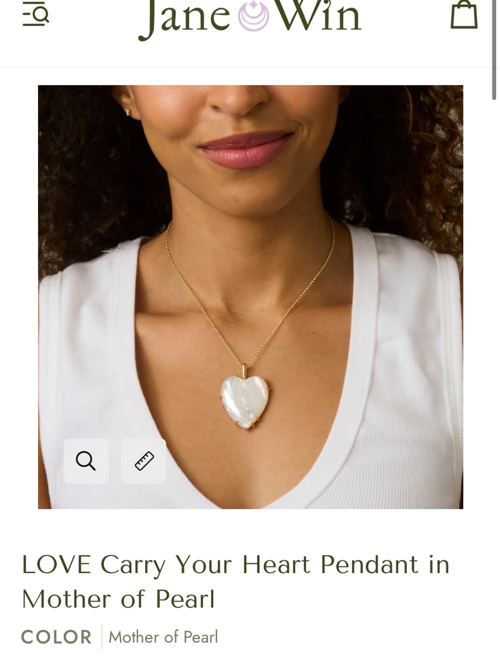 Jane Win Mother-of-Pearl Heart Pendant
